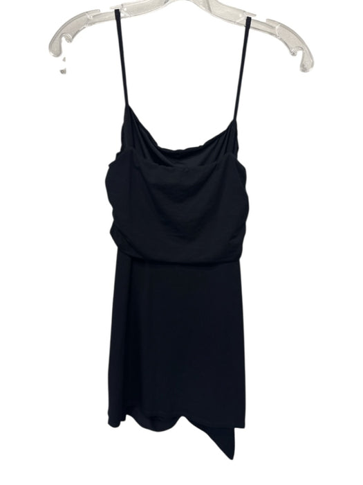 Lovers + Friends Size S Black Modal Blend Spaghetti Strap Draped Detail Dress Black / S