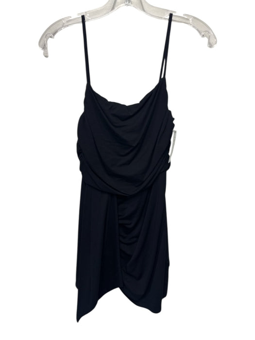 Lovers + Friends Size S Black Modal Blend Spaghetti Strap Draped Detail Dress Black / S