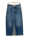 Frame Size 26 Medium Wash Cotton Blend Denim Raw Hem Front Slit Midi Skirt Medium Wash / 26