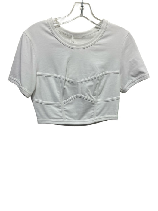A.L.C. Size S White Cotton Boning Crop T Shirt Top White / S
