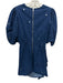 Rhode Size 2 Dark Wash Cotton Short Balloon Sleeve Back Zip Knee Length Dress Dark Wash / 2