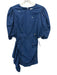 Rhode Size 2 Dark Wash Cotton Short Balloon Sleeve Back Zip Knee Length Dress Dark Wash / 2