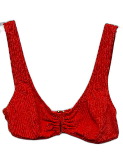 Solid & Striped Size S/M Orange Nylon Blend Textured Set Belt Bikini Swimsuit Orange / S/M