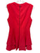 Alice + Olivia Classics Size 8 Red Polyester Cap Sleeve V Neck Back Zip Dress Red / 8