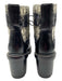 Tory Burch Shoe Size 8.5 Black & Cream Leather Trim Lace Up Boucle Logo Boots Black & Cream / 8.5