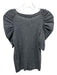 Frame Size XS Charcoal Gray Cashmere Knit Short Puff Sleeve Square Neck Sweater Charcoal Gray / XS