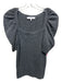 Frame Size XS Charcoal Gray Cashmere Knit Short Puff Sleeve Square Neck Sweater Charcoal Gray / XS