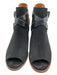 Ariat Shoe Size 8 Black & Brown Leather Suede Open Toe Block Heel Booties Black & Brown / 8