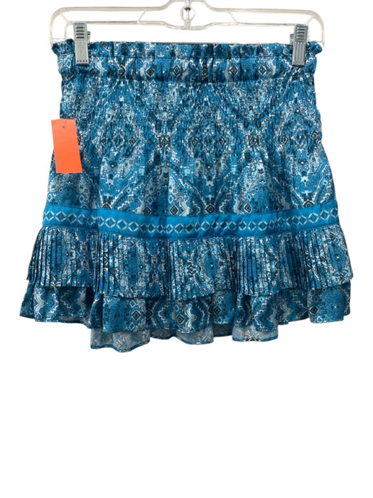 Ramy Brook Size XS/S Blue & White Polyester Elastic & Drawstring Waist Skirt Set Blue & White / XS/S