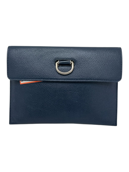 Burberry Navy blue & Cream Goat Leather Flap Top Toggle Close Pouch Inc. Bag Navy blue & Cream