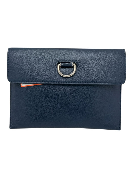 Burberry Navy blue & Cream Goat Leather Flap Top Toggle Close Pouch Inc. Bag Navy blue & Cream
