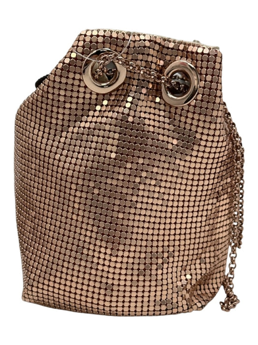 Kate Spade Rose Gold Aluminium Mesh Metallic Pouch Shoulder Bag Rose Gold