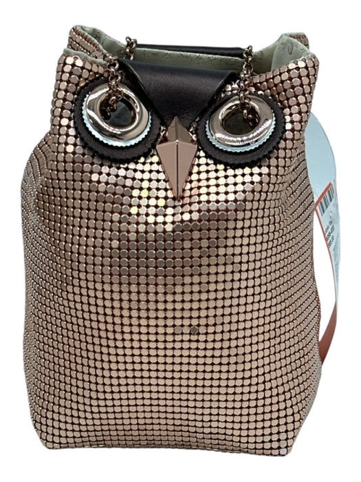 Kate Spade Rose Gold Aluminium Mesh Metallic Pouch Shoulder Bag Rose Gold