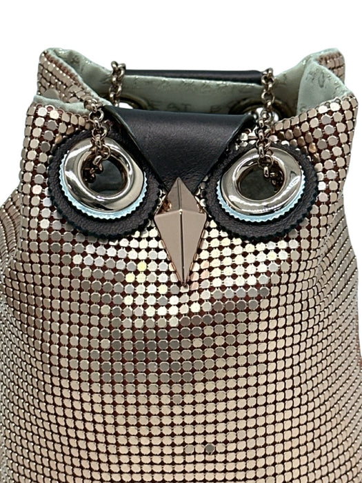 Kate Spade Rose Gold Aluminium Mesh Metallic Pouch Shoulder Bag Rose Gold