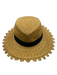 Eric Javits Beige Straw Blend Woven Sun Hat Fedora Hat Beige / One Size