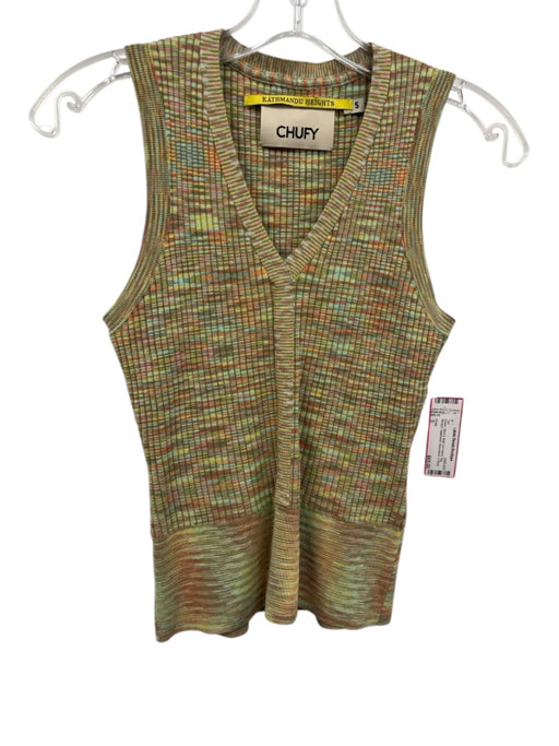 Chufy Size S Green, Olive & Multi No Fabric Tag Ribbed Heathered Sleeveless Top Green, Olive & Multi / S