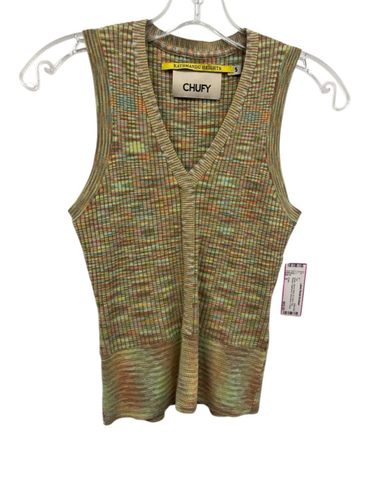 Chufy Size S Green, Olive & Multi No Fabric Tag Ribbed Heathered Sleeveless Top Green, Olive & Multi / S