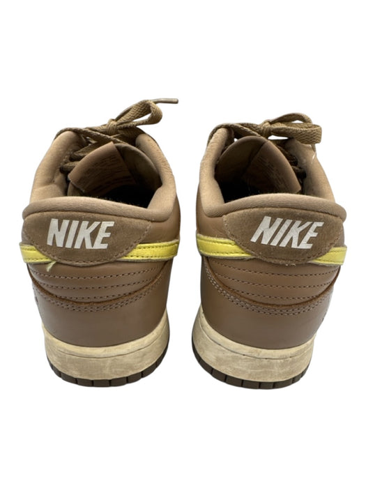 Nike Shoe Size 9 Brown, Yellow, Cream Leather & Synthetic Houndstooth Sneakers Brown, Yellow, Cream / 9