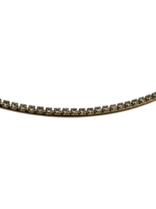 Shelly Brown Gold Gold Tone Metal Rhinestone Bar Lobster Clasp Collar Necklace Gold