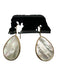 Gold & Iridescent Gold Tone Metal Mother of Pearl Drop Earrings Gold & Iridescent
