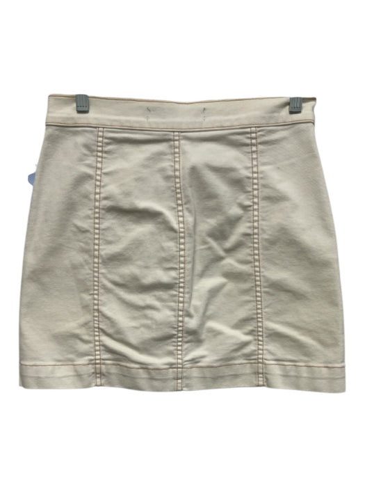 Veronica Beard Jeans Size 25 White Cotton Blend Denim Contrast Stitch Mini Skirt White / 25