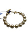 Kiel James Patrick Gold Tone & Navy Glass Beads Faux Pearl Anchor Charm Bracelet Gold Tone & Navy