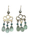 Landstrom Gold Tone & Blue 14 K Gold Fill Pearl Detail Faceted Bead Earrings Gold Tone & Blue