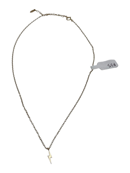 Kris nations Gold Tone 925 Sterling Silver Lightning Bolt Charm Pendant Necklace Gold Tone