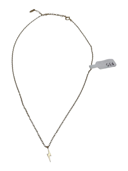 Kris nations Gold Tone 925 Sterling Silver Lightning Bolt Charm Pendant Necklace Gold Tone