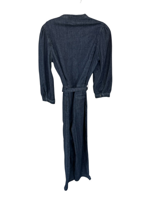 Faherty Size M Dark Wash Cotton Long Sleeve Wide Leg Belted Jumper Dark Wash / M