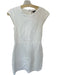 Theory Size 10 Ivory Cotton Blend Cap Sleeve Textured Back Zip Dress Ivory / 10