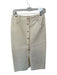 Greylin Size M Cream & Gold Cotton Blend Button Down Denim Maxi Skirt Cream & Gold / M