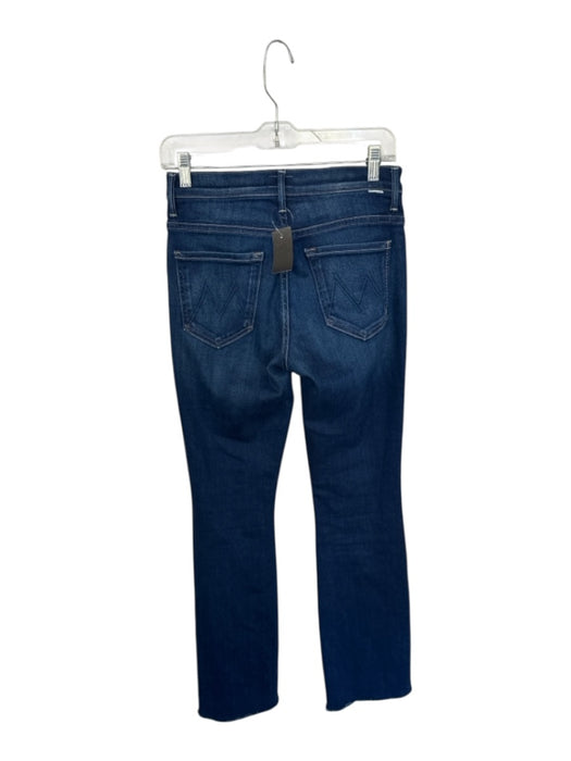 Mother Size 27 Dark Wash Cotton Blend Raw Hem Pockets Zip Fly High Waist Jeans Dark Wash / 27