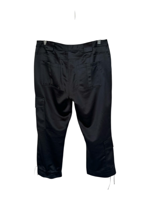 Womyn Size 6 Black Polyester Cargo Button Fly Cropped Adjustable Pant Set Black / 6