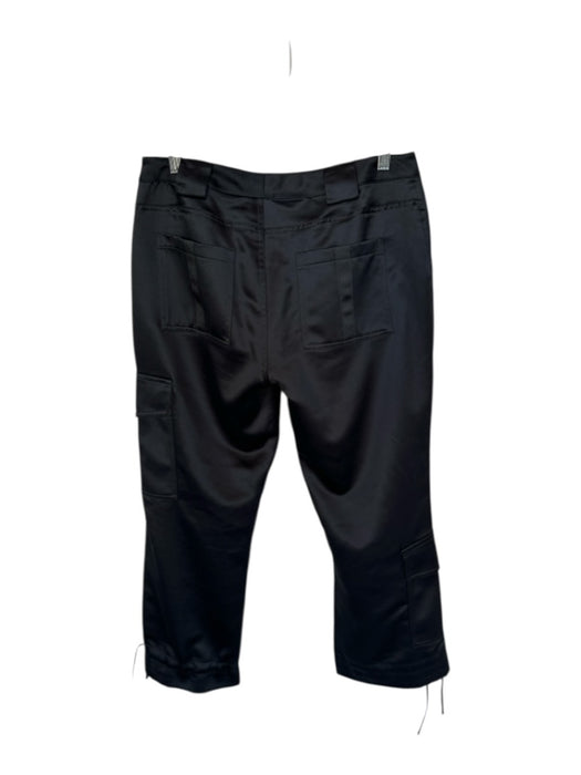 Womyn Size 6 Black Polyester Cargo Button Fly Cropped Adjustable Pant Set Black / 6