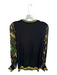 Blank Size S Black & Green Viscose Blend Fabric & Color Block Metalic Top Black & Green / S