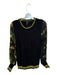 Blank Size S Black & Green Viscose Blend Fabric & Color Block Metalic Top Black & Green / S