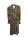 Banana Republic Size 6 Tan & black Polyester Lepoard Print Long Sleeve Dress Tan & black / 6