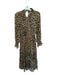 Banana Republic Size 6 Tan & black Polyester Lepoard Print Long Sleeve Dress Tan & black / 6