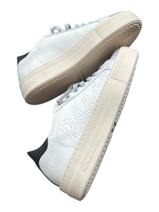 P448 Shoe Size 30 White & Grey Suede Accents Canvas Platform Athletic Sneakers White & Grey / 30