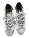 P448 Shoe Size 30 White & Grey Suede Accents Canvas Platform Athletic Sneakers White & Grey / 30