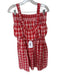English Factory Size M Red & White Polyester Plaid Cropped top Maxi Skirt Set Red & White / M