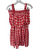 English Factory Size M Red & White Polyester Plaid Cropped top Maxi Skirt Set Red & White / M