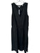 Vince Size M Black Linen Sleeveless V Neck Front Tie Maxi Dress Black / M