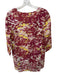 Tibi Size 2 Maroon & Yellow Silk 3/4 Sleeve Splatter Mini Dress Maroon & Yellow / 2