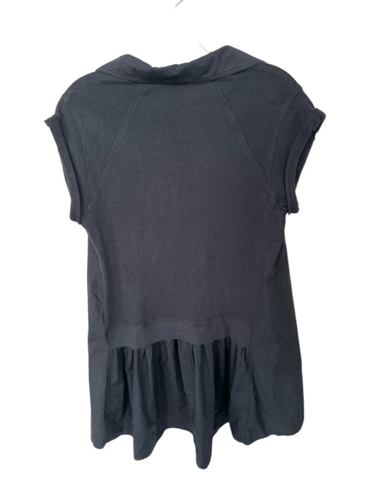 Daily Practice Size S Black Cotton Buttons Cap Sleeve Collar Mini Dress Black / S