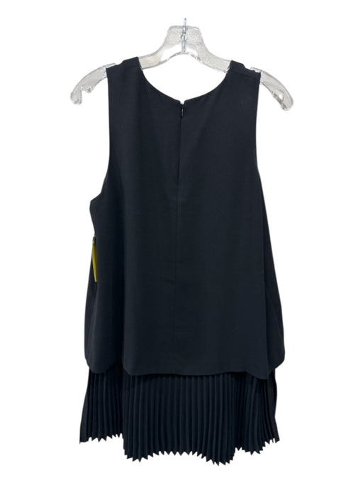 Theory Size L Black Triacetate Blend Pleated Sleeveless Mini Dress Black / L