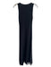 Pinko Size Small Black Knit Sleeveless Midi Fringe Dress Black / Small