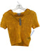 J. Crew Size XXS Mustard Yellow Cashmere Knit Short Sleeve Collar Top Mustard Yellow / XXS