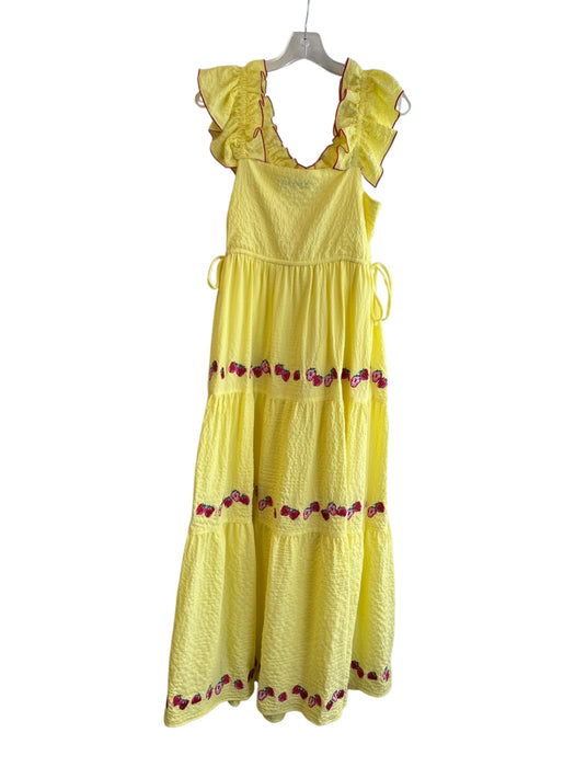 Crosby Size S Yellow Polyester Off Shoulder Embroidered Detail Tiered Dress Yellow / S